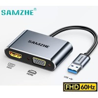 Bộ chuyển đổi USB 3.0 sang HDMI+VGA Samzhe UHG2021